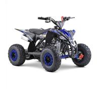 FunBikes X-Max Roughrider 110cc Blue Petrol Quad Bike for Kids - Junior ATV, 4-Stroke Engine, Electric Start, Automatic Transmission, Safety Lanyard & Restrictor, Off-Road Quad