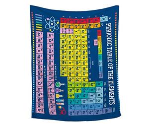 FUNBIRD Chemistry Gifts Blanket - Periodic Table of Elements Throw Blanket - Fun Science Blanket for Teacher/Students/Chemistry Lover - Home Decor for Birthday 50"x60" Chemistry Lover Gift
