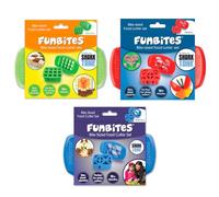 FunBites Food Cutter Set, Green Squares/Red Hearts/Blue Triangles