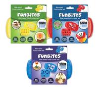 FunBites Food Cutter Set, Yellow Squares, Red Hearts, Blue Triangles