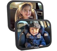 Funbliss 2-Pack Baby Car Mirrors - Stable & Shatterproof, 360° Adjustable Angle, Clear Wide View for Rear-Facing Babies, Perfect Baby Travel Accessory & Car Seat Accessory