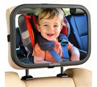 Funbliss Baby Car Mirror for Rear Facing Seat,360° Rotation, Safety Certified Shatterproof Acrylic Glass, Clear Wide View,Infant Mirror for Car Seat Rear Facing