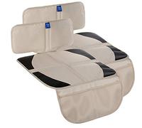 Funbliss car seat Protector for Child car seat Beige Thick Padding Carseat Kick Mat with Organizer Pockets,Waterproof 600D Fabric,（2 Pack）