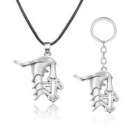 FunBoat Grimmjow Anime NO.6 Charm Keychain - Ulquiorra Cifer NO.4 Necklace - Christmas Gifts for Kids Girls Teens Women Men, Zinc, No Gemstone