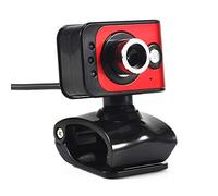 FUNBOX Hd Web Camera Plug And Play Usb2.0, 480P High-Definition Computer Camera 360 Degree Rotatable Camera With Clip Built-In Microphone-Black + Red