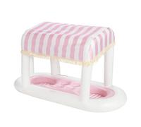 FUNBOY Giant Floating Pink Cabana Stripe Drink Station, Removable Fabric Shade with Fringe, Perfect for Parties, Table-top Decorations and in-Pool Refreshments.