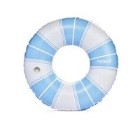 FUNBOY Giant Vintage Blue Stripe Inflatable Pool Float with Cup Holder 48" |Pool Float for Adults Inner Tube Pool Toys Swim Rings Swimming Pool Accessories & Pool Lounger Float for Pool Party & Summer