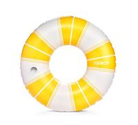 FUNBOY Giant Vintage Yellow Stripe Inflatable Pool Float with Cup Holder 48" Pool Float for Adults Inner Tube Pool Toys Swim Rings Swimming Pool Accessories & Lounger Float for Pool Party & Summer