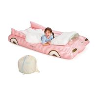 FUNBOY Kids pink inflatable travel bed and mattress. Perfect for sleepovers. Includes carry bag storage bag, Twin