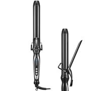 FUNBUGS Long Barrel Curling Tongs - 32mm Hair Curler with Double Ceramic Coating | 5 Heat Settings | Dual Voltage | Auto Shutdown | Extended 20cm Wand Curling Iron for Long Hair (Bag, Mat, Glove)