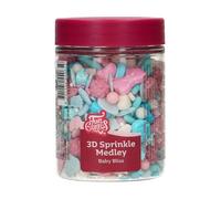 FunCakes 3D Sprinkle Medley Baby Bliss: Cake Sprinkles, Great Taste, optimal for Cake Decorating, Sprinkle Mix - 70g