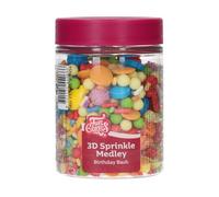 FunCakes 3D Sprinkle Medley Birthday Bash: Cake Sprinkles, Great Taste, optimal for Cake Decorating, Sprinkle Mix - 70g