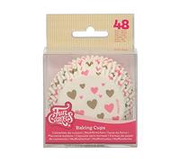 FunCakes Baking Cups Hearts: Prefect for Valentine Themed Cupcakes, Cupcakes and More, Cake Decorating, pk/48