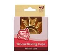 FunCakes Bloom Baking Cups Metallic Gold, Cupcake Cases for Baking Greaseproof Baking Cups Durable Coated Board for Cupcakes, Muffins, Brownies and More, 48-Piece