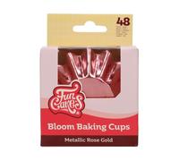 FunCakes Bloom Baking Cups Metallic Rose Gold, Cupcake Cases for Baking Greaseproof Baking Cups Durable Coated Board for Cupcakes, Muffins, Brownies and More, 48-Piece