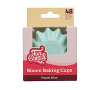 FunCakes Bloom Baking Cups Pastel Blue, Cupcake Cases for Baking Greaseproof Baking Cups Durable Coated Board for Cupcakes, Muffins, Brownies and More, 48-Piece