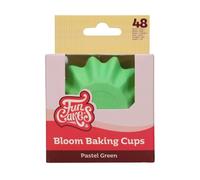 FunCakes Bloom Baking Cups Pastel Green, Cupcake Cases for Baking Greaseproof Baking Cups Durable Coated Board for Cupcakes, Muffins, Brownies and More, 48-Piece