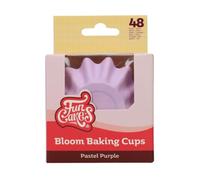 FunCakes Bloom Baking Cups Pastel Purple, Cupcake Cases for Baking Greaseproof Baking Cups Durable Coated Board for Cupcakes, Muffins, Brownies and More, 48-Piece