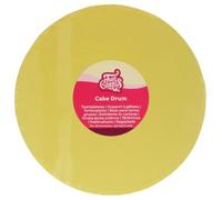 FunCakes Cake Drum Round Ø25 cm - Pastel Yellow: Reusable Cake Base for Decorating and Presenting Cakes and Pastries, Durable, 12 MM, 1 Piece.