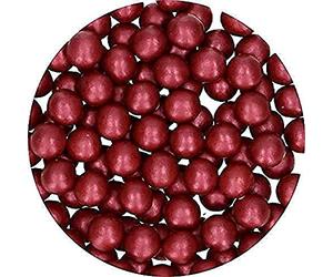 FunCakes Candy Choco Pearls Large Bordeaux: Cake Sprinkles, Great Chocolate Taste, Perfect for Cake Decorating, Edible Choco Pearls. 70 g.