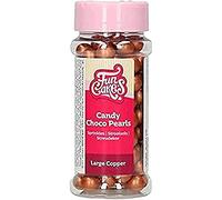 FunCakes Candy Choco Pearls Large Copper: Cake Sprinkles, Great Chocolate Taste, Perfect for Cake Decorating, Edible Choco Pearls. 70 g.