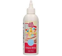 FunCakes Choco Drip Light Blue: Delicious Taste, Easy to use, Perfect for drip Cakes, Chocolate Taste. Resealable Pack 180 g.
