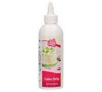 FunCakes Choco Drip Spring Green: Delicious Taste, Easy to use, Perfect for drip Cakes, Chocolate Taste. Resealable Pack 180 g.