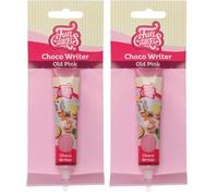 FunCakes Choco Writer Old Pink 25g - Easy-to-Use Chocolate Writing Pen for Decorating Cakes, Cupcakes, Cookies & Pastries - Fast Drying, Sweet Vanilla Flavor - 25 g (Pack of 2)