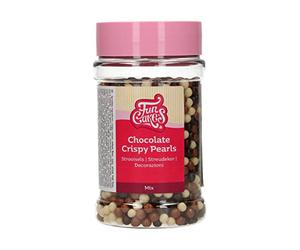FunCakes Chocolate Crispy Pearls Mix: Cake Sprinkles, Great Taste, Perfect for Cake Decorating, Chocolate Sprinkles. 155 g.