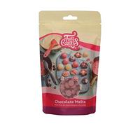FunCakes Chocolate Melts Ruby: Melting Chocolate to Make Sweet Bonbons, Drips, Glaze, Cake Decorations, Drizzles. Easy Melting in Microwave or Au Bain-Marie, Halal. 200g.