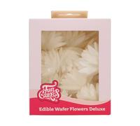 FunCakes Edible Wafer Flowers Deluxe Aster White Medium - Edible Paper Flowers for Decorating Cakes, Cupcakes and Desserts - Pack of 14