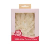 FunCakes Edible Wafer Flowers Deluxe Dahlia White Large - Edible Paper Flowers for Decorating Cakes, Cupcakes and Desserts - Pack of 1