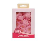 FunCakes Edible Wafer Flowers Deluxe Hydrangea Pink Small - Edible Paper Flowers for Decorating Cakes, Cupcakes and Desserts - Pack of 18
