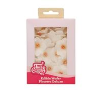 FunCakes Edible Wafer Flowers Deluxe Hydrangea White Small - Edible Paper Flowers for Decorating Cakes, Cupcakes and Desserts - Pack of 18