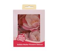 FunCakes Edible Wafer Flowers Deluxe Magnolia Pink Large - Edible Paper Flowers for Decorating Cakes, Cupcakes and Desserts - Pack of 6