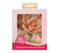 FunCakes Edible Wafer Flowers Deluxe Magnolia White Large - Edible Paper Flowers for Decorating Cakes, Cupcakes and Desserts - Pack of 6