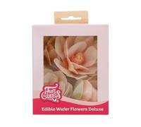 FunCakes Edible Wafer Flowers Deluxe Magnolia White Large - Edible Paper Flowers for Decorating Cakes, Cupcakes and Desserts - Pack of 6