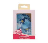 FunCakes Edible Wafer Flowers Deluxe Orchid Blue Medium - Edible Paper Flowers for Decorating Cakes, Cupcakes and Desserts - Pack of 10
