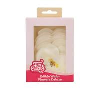 FunCakes Edible Wafer Flowers Deluxe Orchid White Medium - Edible Paper Flowers for Decorating Cakes, Cupcakes and Desserts - Pack of 10