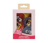 FunCakes Edible Wafer Flowers Deluxe Pansy Mix Small - Edible Paper Flowers for Decorating Cakes, Cupcakes and Desserts - Pack of 30