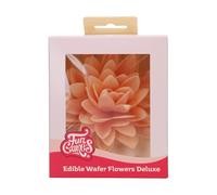 FunCakes Edible Wafer Flowers Deluxe Peony Orange Large - Edible Paper Flowers for Decorating Cakes, Cupcakes and Desserts - Pack of 1