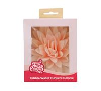 FunCakes Edible Wafer Flowers Deluxe Peony Orange Ombre Large - Edible Paper Flowers for Decorating Cakes, Cupcakes and Desserts - Pack of 1