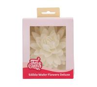 FunCakes Edible Wafer Flowers Deluxe Peony White Large - Edible Paper Flowers for Decorating Cakes, Cupcakes and Desserts - Pack of 1