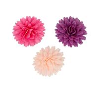 FunCakes Edible Wafer Flowers Deluxe Pompom/Daisy Mix Medium - Edible Paper Flowers for Decorating Cakes, Cupcakes and Desserts - Pack of 12