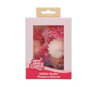 FunCakes Edible Wafer Flowers Deluxe Pompom/Daisy Mix Medium - Edible Paper Flowers for Decorating Cakes, Cupcakes and Desserts - Pack of 12