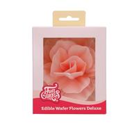 FunCakes Edible Wafer Flowers Deluxe Rose Pastella Pink Large - Edible Paper Flowers for Decorating Cakes, Cupcakes and Desserts - Pack of 1