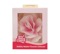 FunCakes Edible Wafer Flowers Deluxe Rose Pastella Pink Ombre Large - Edible Paper Flowers for Decorating Cakes, Cupcakes and Desserts - Pack of 1