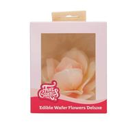 FunCakes Edible Wafer Flowers Deluxe Rose Pastella Yellow/Orange Ombre Large - Edible Paper Flowers for Decorating Cakes, Cupcakes and Desserts - Pack of 1
