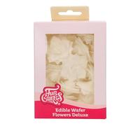 FunCakes Edible Wafer Flowers Deluxe Rose Rosalia White Medium - Edible Paper Flowers for Decorating Cakes, Cupcakes and Desserts - Pack of 15