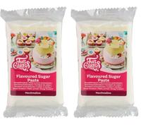 FunCakes Flavoured Sugar Paste Marshmallow White: Easy to Use, Smooth, Flexible, Soft and Pliable, Perfect for Cake Decorating, Kosher and Gluten free. 250 g (Pack of 2)